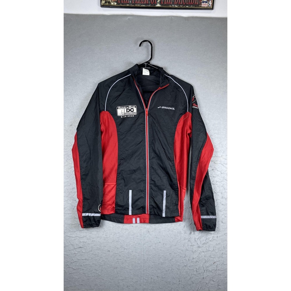 Brooks Jacket Womens Small Black Red Rock 'n' Roll DC Marathon Finisher Running
